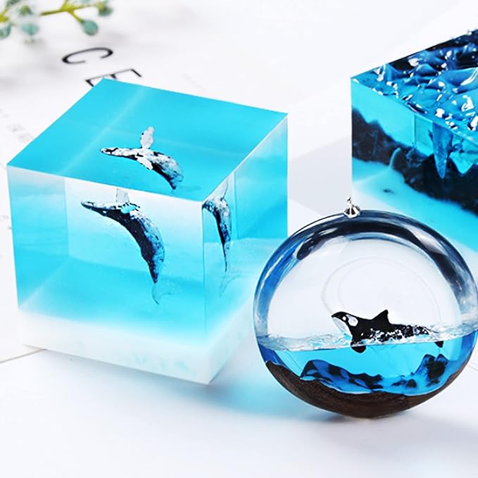 Woohome 12 PCSJewelry Making Supplies Resin Mould Filler, 3D Mini Jellyfish Bear Penguin Whale Resin Casting Moulds Fillers, 3D Resin Filler Art Craft Supplies Epoxy Moulds for Art Resin Crafts DIY