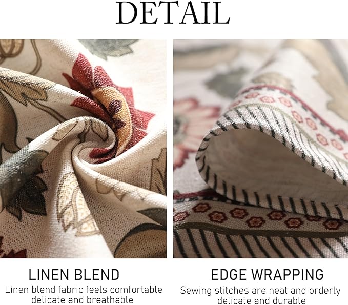 ISAENNE Designer Provence Floral Table Cloth for Rectangle Table,Linen Colorful Washable Indoor Tablecloth,Durable Decor Tablecloths for Dining Thanksgiving Kitchen Christmas,55"*79"-Ratina