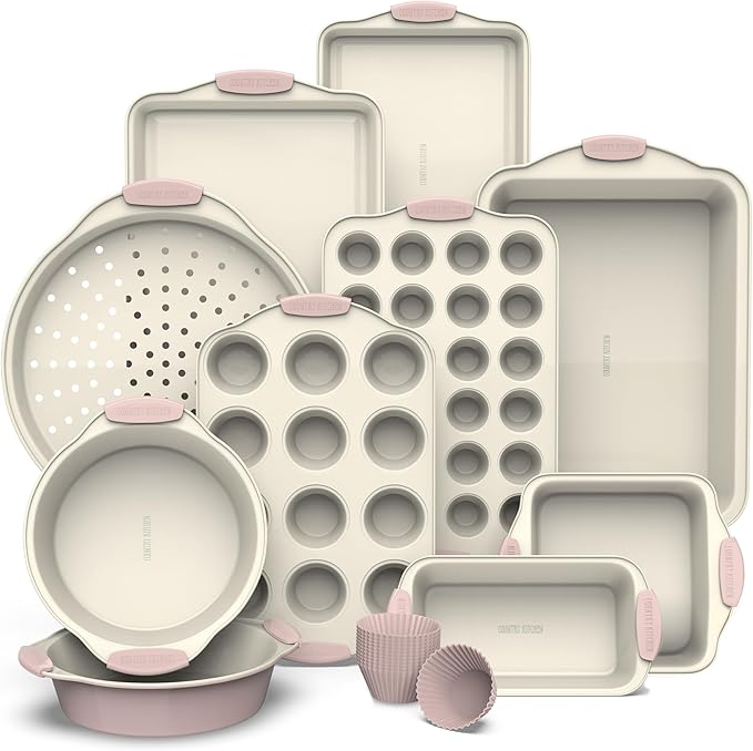 Country Kitchen Nonstick Stackable Bakeware Set - Durable, Easy Release Baking Set- 22 Pc. Includes Silicone Muffin Cups