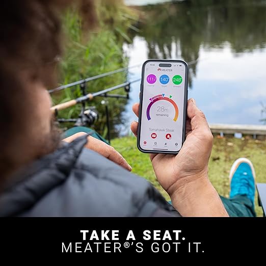 MEATER SE: Smart Bluetooth Meat Thermometer | Long-Range Wireless Probe for Oven, Grilling, Smoking, BBQ & Air Fryer | Dual Sensors & Guided Cook System | Black Charger