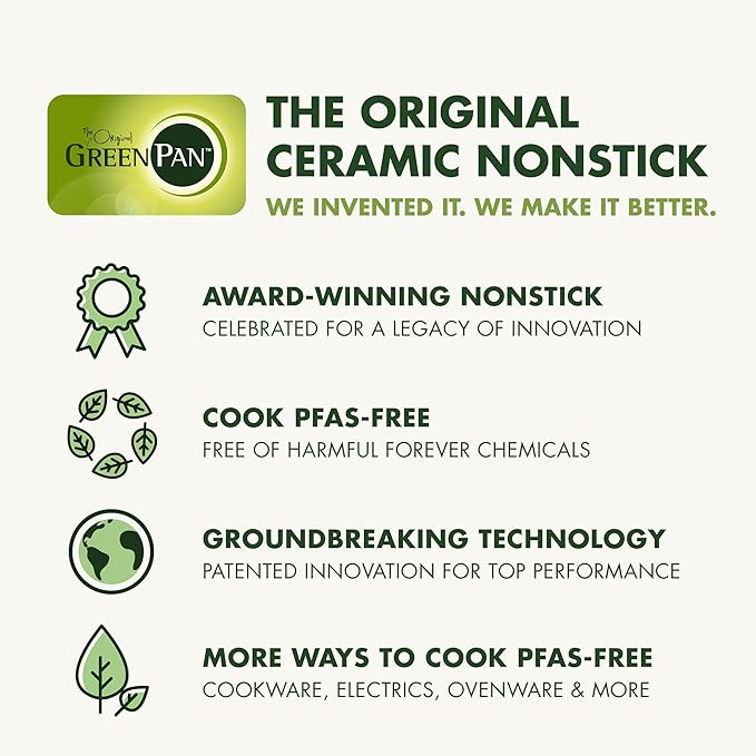 GreenPan Premiere Ovenware Healthy Ceramic Nonstick 13" x 9" Quarter Sheet Baking Pan, PFOA & PFAS-Free, Warp-Free Bakeware, Durable Quick Heating, Oven & Broiler Safe to 600F, Dishwasher Safe, Gray