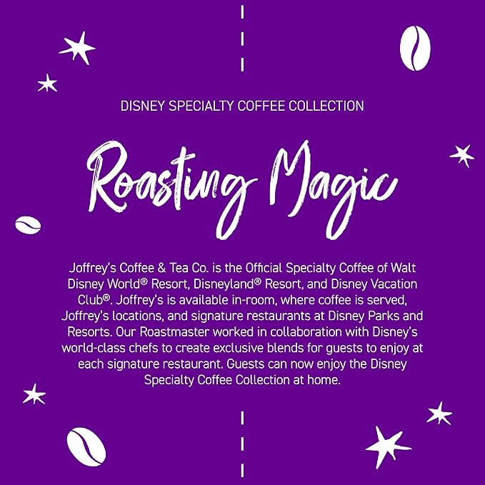 Joffrey's Disney Sorcerer's Apprentice Mickey Blend, Arabica Whole Bean Coffee, Artisan Medium Roast, Rich & Smooth (11oz)