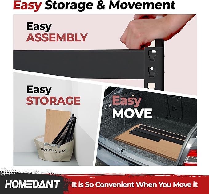 HOMEDANT 5 Tier Laminated Boltless Heavy Duty Garage Storage Adjustable Wide Size Metal Shelving Unit Utility Rack Shelves Organization Multipurpose Shelf Shed Warehouse 47.7"W x 24.1"D x 71.3"H 1Pack