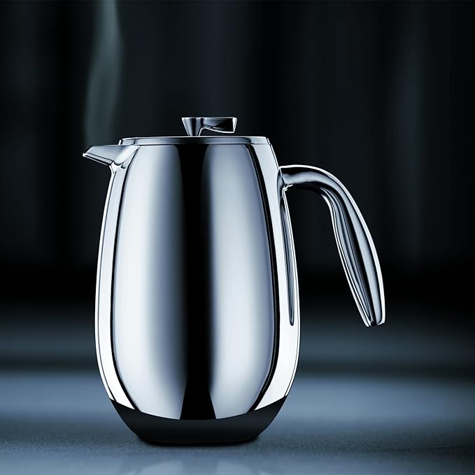 Bodum 17 oz Columbia Thermal French Press Coffee Maker, Insulated Double Wall Stainless Steel, Chrome