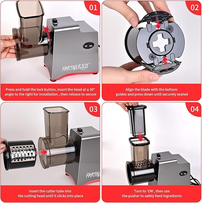 Electric Cheese Grater,7 In 1 Electric Cheese Grater for Block Cheese,250w Electric Slicer Shredder, Automatic Electric Grater,Cheese Graters Machine For Cheeses, Fruits, Vegetables