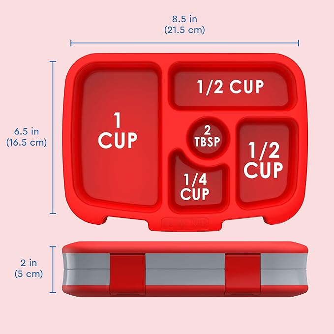 Bentgo Kids Prints Leak-Proof, 5-Compartment Bento-Style Kids Lunch Box - Ideal Portion Sizes for Ages 3-7, Durable, Drop-Proof, Dishwasher Safe, & PFAS & BPA-Free Materials (Trucks)