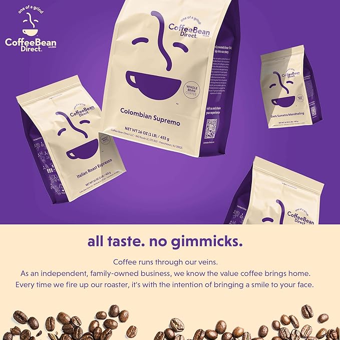 Coffee Bean Direct French Roast, Whole Bean Coffee, Dark Roast, 1 Pound Bag (Pack of 1)