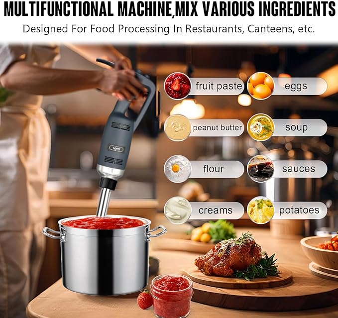 VONCI 18inch Commercial Immersion Blender Detachable Shaft, 350W, 500W & 750W Compatible, Stainless Steel Removable Shaft.
