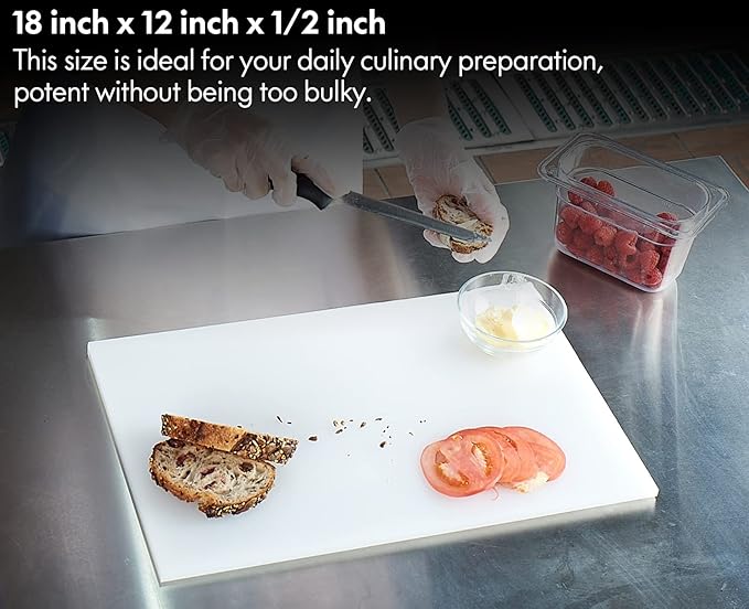 CURTA 2-Pack Red Cutting Boards for Kitchen, 18" x 12" x 0.5" Color Coded Plastic Chopping Board with Anti Slip Surface Dishwasher Safe