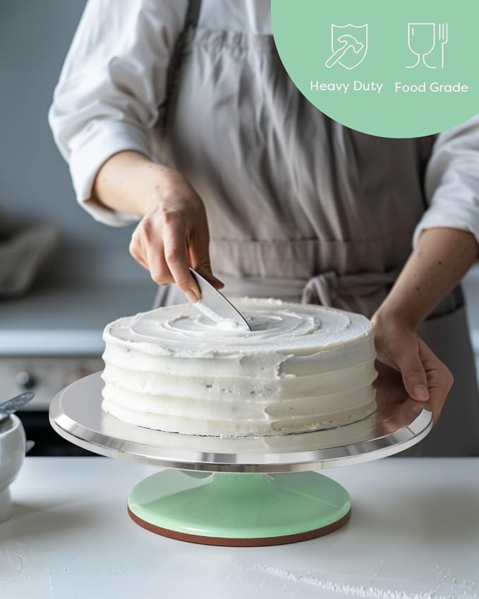 Kootek Aluminium Alloy Revolving Cake Stand 12 Inch Rotating Cake Turntable for Cake, Cupcake Decorating Supplies