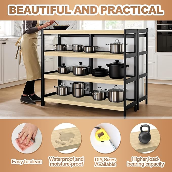 5 Pcs Wire Rack Covers 30x16x2.5 inch PVC Pantry Shelf Cover 0.31 inch Thick Removable Closet Wire Rack Shelf Covers,Decoration Kitchen Bathroom Office Shelving (Wood Color,30x16x2.5inch)