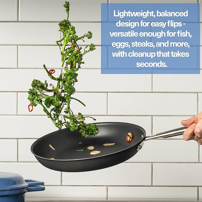 Misen Carbon Nonstick™ Frying Pan – Carbon Steel Pan, Naturally Nonstick No-Coating Surface, Ultra-Durable & Oven-Safe, Induction & Gas Compatible - 8 Inch