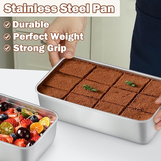 LIANYU 6 Pack Bread Loaf Pans for Baking 9x5 Inch, Stainless Steel Meat Bread Baking Pans, Loaf Tin for Homemade Banana Sandwich Sourdough
