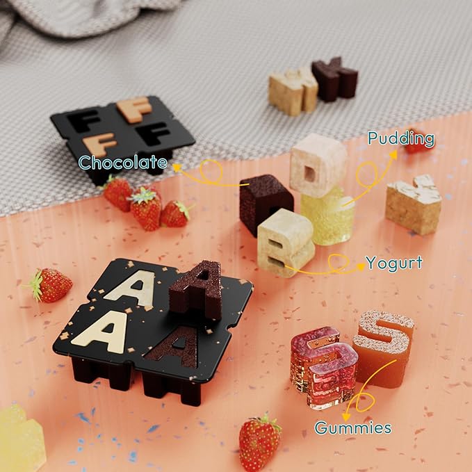Customized Letter T Ice Cube Mold -Letter Silicone Ice Mold for Custom Ice Cube Mold and Baking Chocolate and Crafting Letter Molds, Ice Cube Molds for Cocktails & Whiskey with Custom Letters