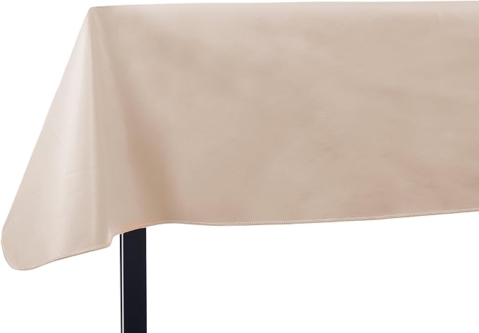 Yourtablecloth Heavy Duty Vinyl Rectangle or Square Tablecloth – 6 Gauge Heavy Duty Tablecloth – Flannel Backed – Wipeable Tablecloth with Vivid Colors & Many Sizes 52 x 52 Sand