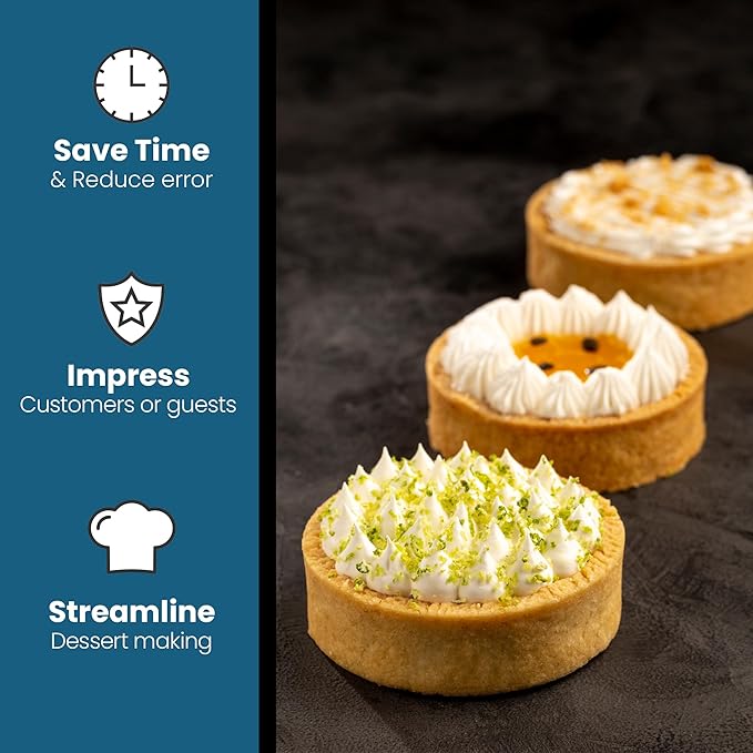 Cambie Sweet Round Medium Tart Shells, 2.17" in Diameter, French Style Tart Shells with White Chocolate Coating (Pack of 40)