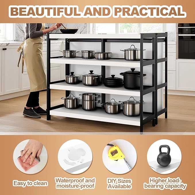 5 Pcs Wire Rack Covers 16x9x3 inch PVC Pantry Shelf Cover 0.31 inch Thick Removable Closet Wire Rack Shelf Covers,Decoration Kitchen Bathroom Office Shelving (Light Luxury White,16x9x3 inch)