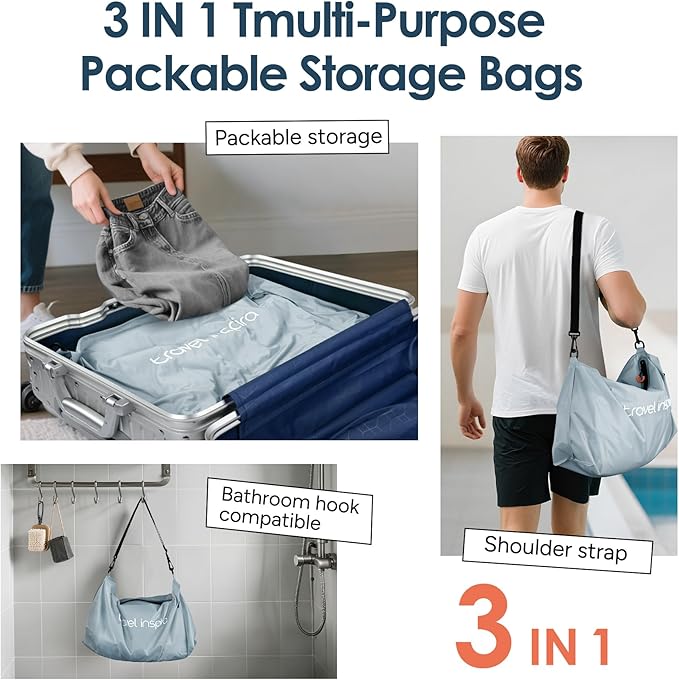 Vacuum Bags for Travel Luggage with Wireless Pump, Compression Bags for Carry On Suitcases and Backpack, Vacuum Seal Packing cube for Cloth Packing (1PC + PUMP)