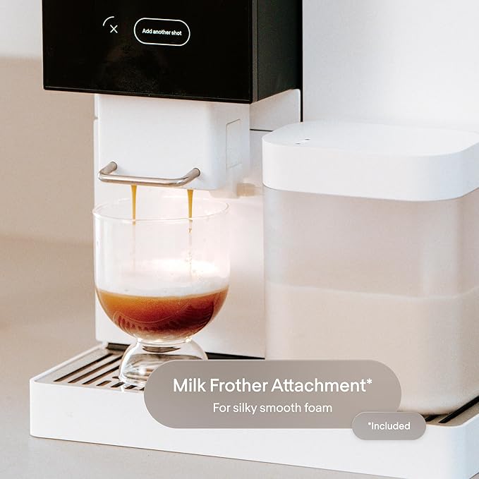 Terra Kaffe Super Automatic Espresso Machine - App-Enabled Coffee Machine - Auto Wake & Sleep - All Milk Types - Roaster-Approved Espresso Settings - Cappuccino Machines for Home - White TK-02