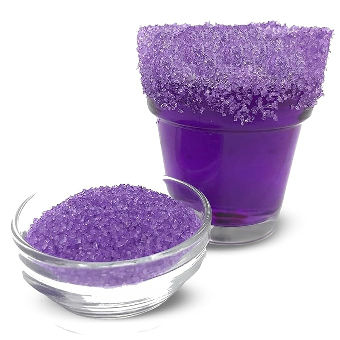 Snowy River Purple, Cocktail & Margarita Sugar Rimmer - Vibrant Color Glass Rimming Sugar with Medium Crystal Texture - 16oz