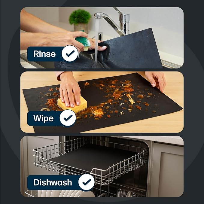 Cooks Innovations MADE IN USA Non-Stick Oven Protector Mat - Heavy Duty Nonstick Oven Rack Liners to Protect Convection, Electric, Gas, & Microwave Ovens - BPA & PFOA Free Heat Resistant Baking Mat