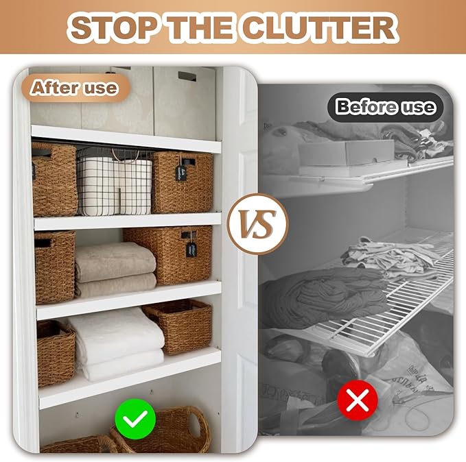 5 Pcs Wire Rack Covers 32x16x2.5 inch PVC Pantry Shelf Cover 0.31 inch Thick Removable Closet Wire Rack Shelf Covers,Decoration Kitchen Bathroom Office Shelving (Light Luxury White,32x16x2.5inch)