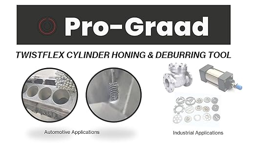 TwistFlex Cylinder Hone | 2" 240SC Flexible Cylinder Honing & Deburring Tool | 2" Bore Brush for Hole Diameters 1.87"- 2.02" | Silicon Carbide 240 Grit | 1/4" Shank | 8.66" Length