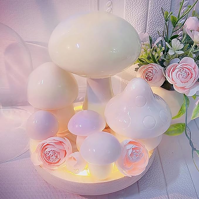 6 Pack Mushroom Soap & Candle Mold - Silicone 3D Molds for Candy & Home Decor - Resin Casting & Making Molds