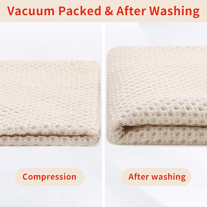 Homaxy 100% Cotton Waffle Weave Kitchen Dish Towels, Ultra Soft Absorbent Quick Drying Cleaning Towel, 13 x 28 Inches, 6-Pack, Mixed Color