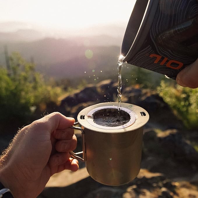 Coulée EcoPour B.I.O.N. Coffee, Single Serve Pour Over Decaffeinated Coffee, for Camping or Traveling, Pre Filled Compostable Filters, Ready to Brew with Hot Water, 20 Pack
