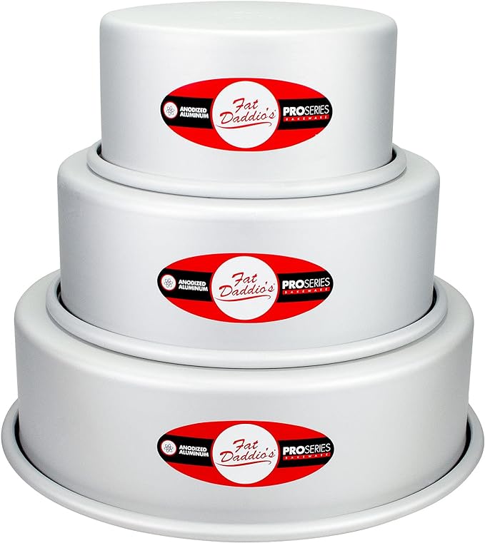 Fat Daddio's Anodized Aluminum 3-Tiered Round Cake Pan Set
