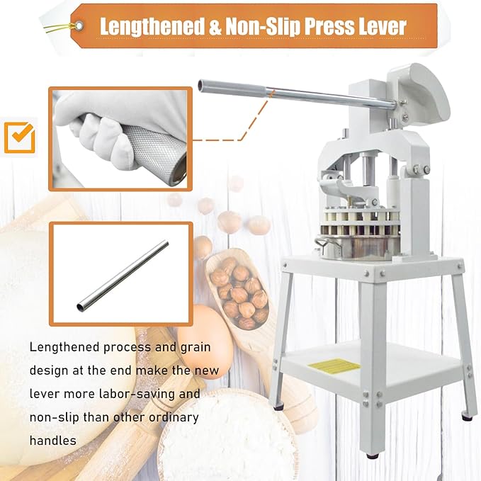 Commercial Dough Divider 36PCS Dough Cutting Machine 1.06oz-5.64oz Manual Dough Dividing Machine with 30-160g Dough Weight Range for Baking, 36PCS