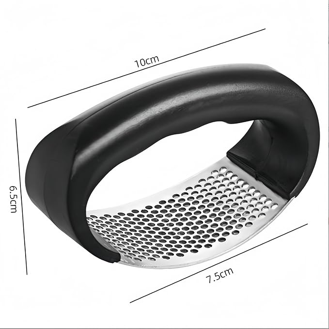 Kitchen Premium Garlic Press Set - Rust Proof & Dishwasher Safe Professional Garlic Mincer Tool - Easy-Squeeze, Easy-Clean with Soft, Ergonomic Handle - Silicone Garlic Peeler(black)