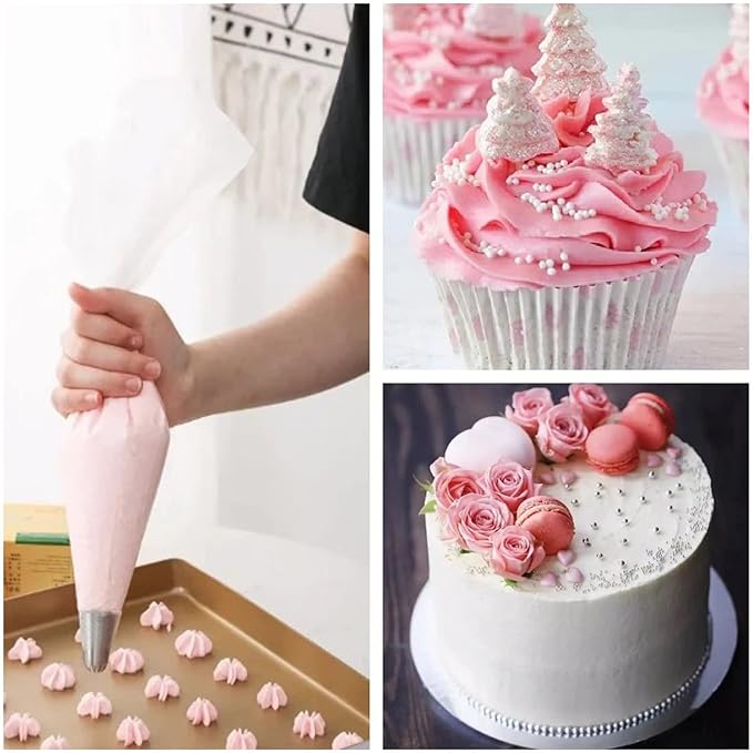 21 Inch Icing Piping Bags,100 Pcs Durable Anti-rupture Frosting Piping Bags Disposable for Wedding Cake Birthday Party Dessert Cookie Biscuit Cupcake Decorating