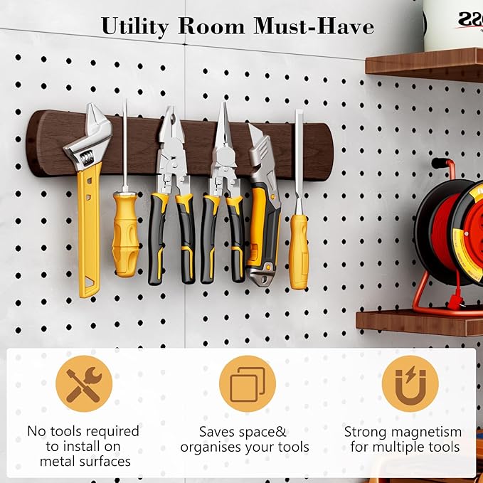 Magnetic Knife Holder for Wall, 12 Inch Wood Strong Magnetic Knife Strip, Small Kitchen Storage Space Savers, Rv Apartment Farmhouse Accessories Organizer, Housewarming Gifts for New Home
