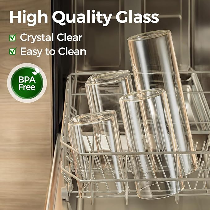 ComSaf 0.7 Qt Glass Food Storage Jars Set of 9, Clear Glass Storage Containers with Lids, Pantry Organization Jar, Spice, Blooming Tea, Oat, Coffee and Sugar Container, Small Canister Set for Kitchen