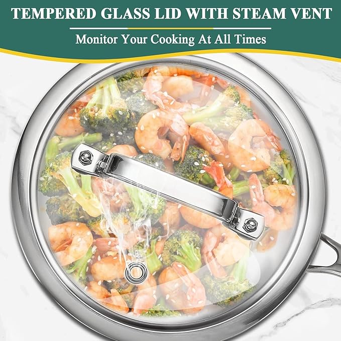 DELARLO Tri-Ply Stainless Steel 1 Quart Saucepan with Lid, Compatible With All Stove 600℉, Small Pots for Cooking, Fast Even Heats, Stainless Pot 1QT, Durable Sauce Pot, Saucepan with Lid
