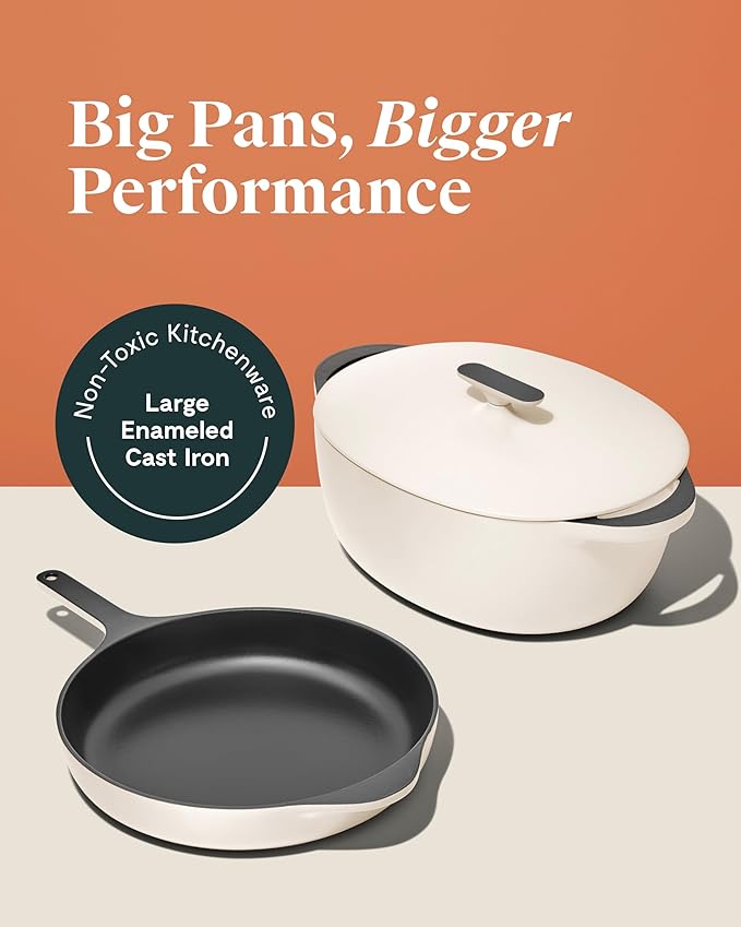 Caraway Enameled Cast Iron Dutch Oven - 8qt Dutch Oven With Lid - 3 Layer Enamel Coating - No Seasoning Required - Compatible With All Stovetops - Oven Safe - No Forever Chemicals - Charcoal