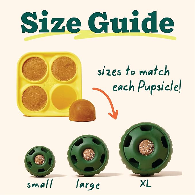 WOOF Pupsicle and Treat Tray - Long-Lasting Interactive Dog Toys and Silicone Dog Treat Mold - Keep Your Pup Busy - Easy to Clean - Dog Toys for XL Dogs 75 lbs and Up