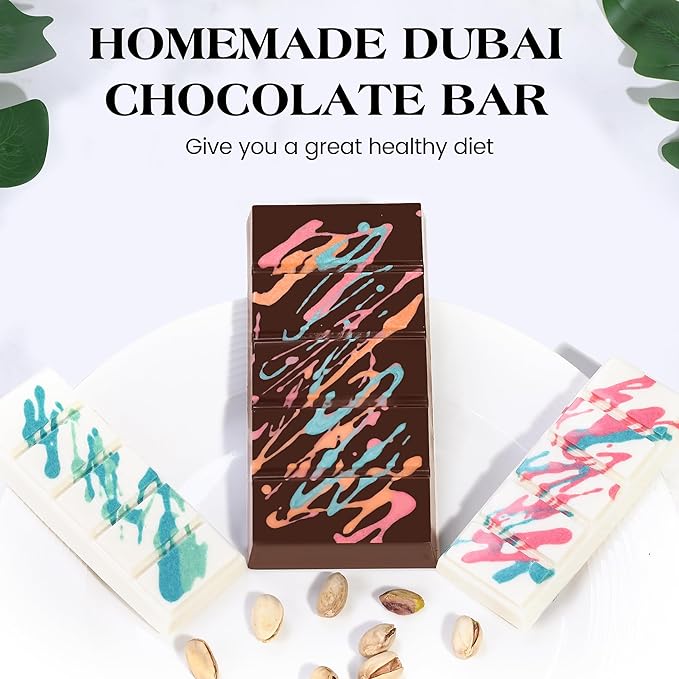 2 Pcs Chocolate Bar Mold Deep Large Chocolate Molds Silicone Break Apart Thick Silicone Molds for Candy Bar (5 Snap）