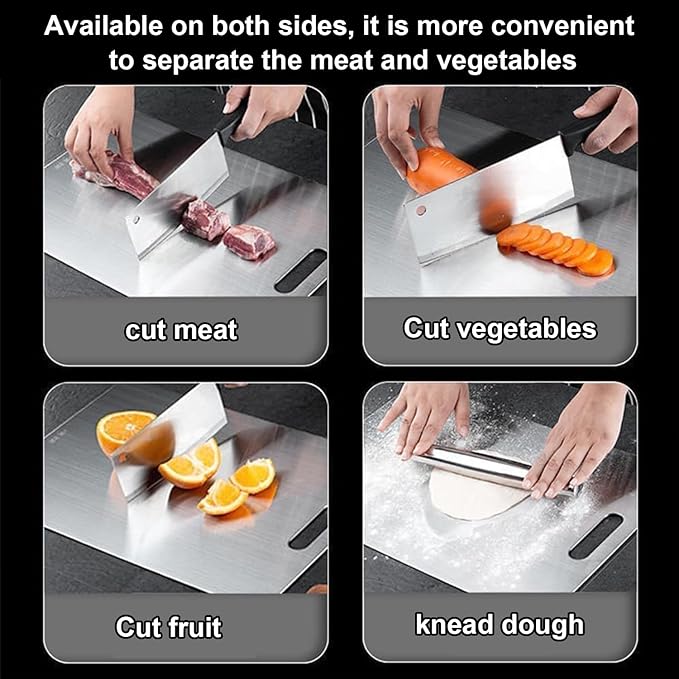 Katuchef Titanium Cutting Board,2026 New 100% Pure Titanium Cutting Boards for Kitchen,Non toxic Doubld-Side Durable Chopping Boards, Easy to Clean and Store(1PC-L:15.35 * 11.02)