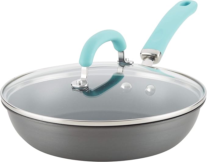 Rachael Ray Create Delicious Deep Hard Anodized Nonstick Frying Pan / Fry Pan / Hard Anodized Skillet - 10.25 Inch, Gray