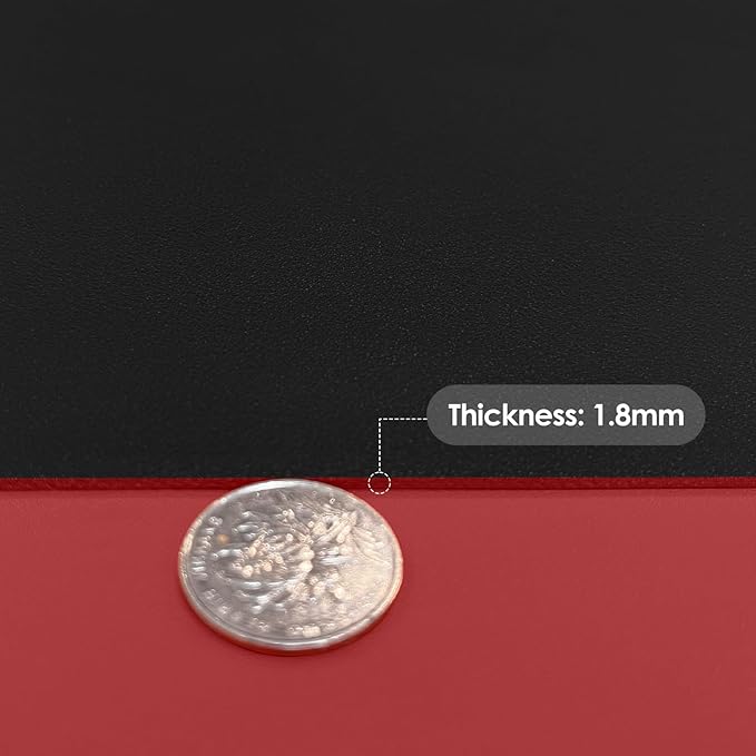 Leather Table Cover,1.8mm Thick,54x54 Inch Table Protector,Table Protector for Dining Room Table,Dining Table Cover,Table Cover Protector,Dining Table Pad Protector(Black+Wine Red,54x54)