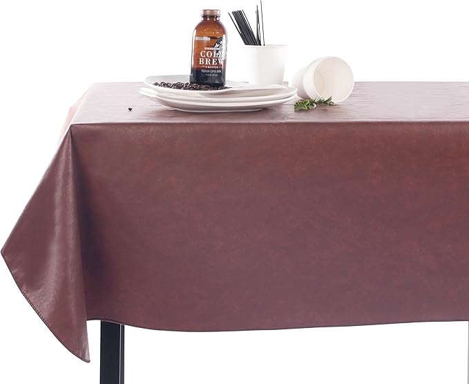 Yourtablecloth Heavy Duty Vinyl Rectangle or Square Tablecloth – 6 Gauge Heavy Duty Tablecloth – Flannel Backed – Wipeable Tablecloth 52 x 70 Navy