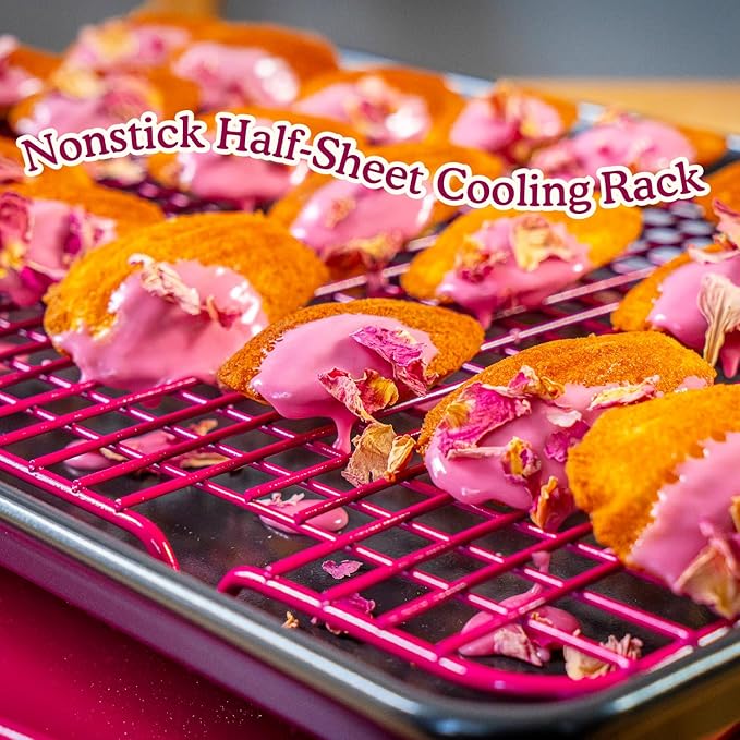 Great Jones Big Chill Wire Cooling Rack (Pepper) – 16.9" × 11.4" Heavy-Weight Aluminized Steel,Nonstick Baking Rack – Oven Safe 450 °F, Bacon & Cookie Cooling Rack – Fits Half Sheet Pans