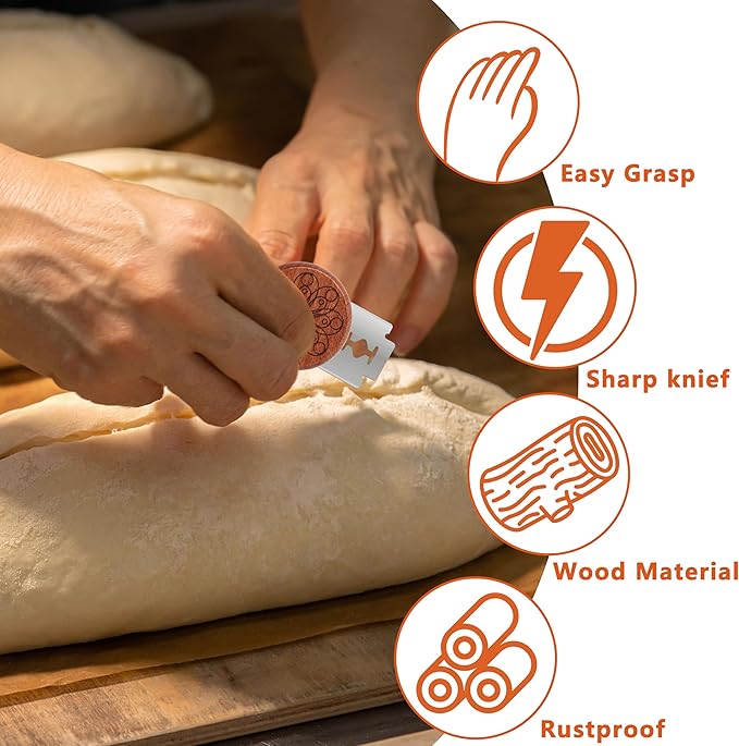 UFO Bread Lame Cutter for Homemade Sourdough,Bread Scorer Tool for Sourdough with 5 Blades and Storage Cover,Slashing Tool Bread Cutting Knife for Artisan Bread and Makers (Circle-black)