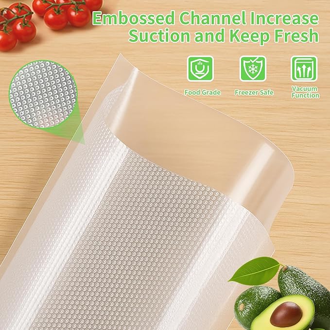 MakMeFre 100 Plus Gallon Size 12" x 16" Vacuum Sealer Bags with BPA Free and Heavy Duty,Great for Food Storage Vaccume Sealer PreCut Bag