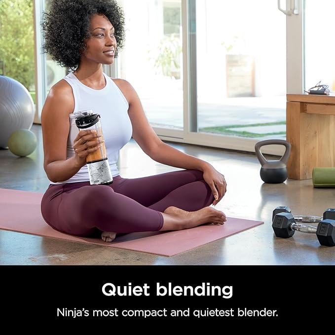 Ninja Blast Portable Blender, Cordless, 18oz. Vessel, Personal Blender for Shakes & Smoothies, BPA Free, Leakproof Lid & Sip Spout, USB-C Rechargeable, Dishwasher Safe Parts, Marble White, BC152MW