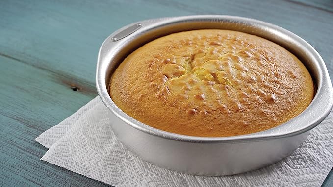 Doughmakers 9" Round Cake Commercial Grade Aluminum Bake Pan, Silver