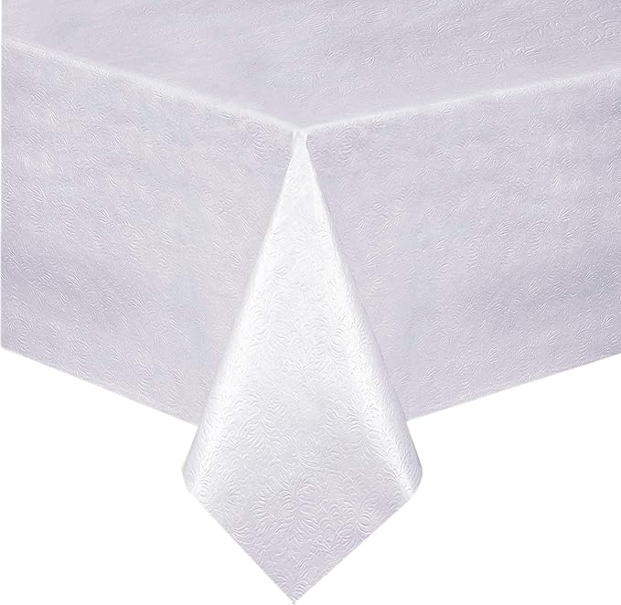 Home Bargains Plus Quilted Heavy Duty Table Pad Protector with Flannel Backing, Cut to Fit, Heat Resistant, Wipe Clean, Protects Table from Spills and Scratches, White, 60” x 120” Rectangle
